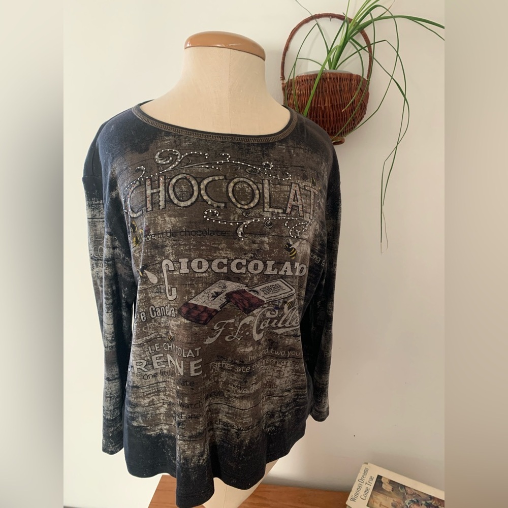 Cactus Y2K Chocolat Embellished Shirt L - Picture 5 of 13
